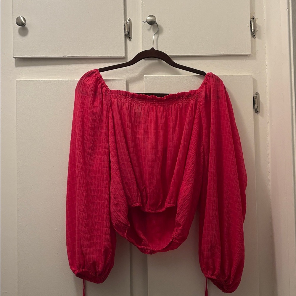 PINK Victoria's Secret Vibrant Pink Smocked Top